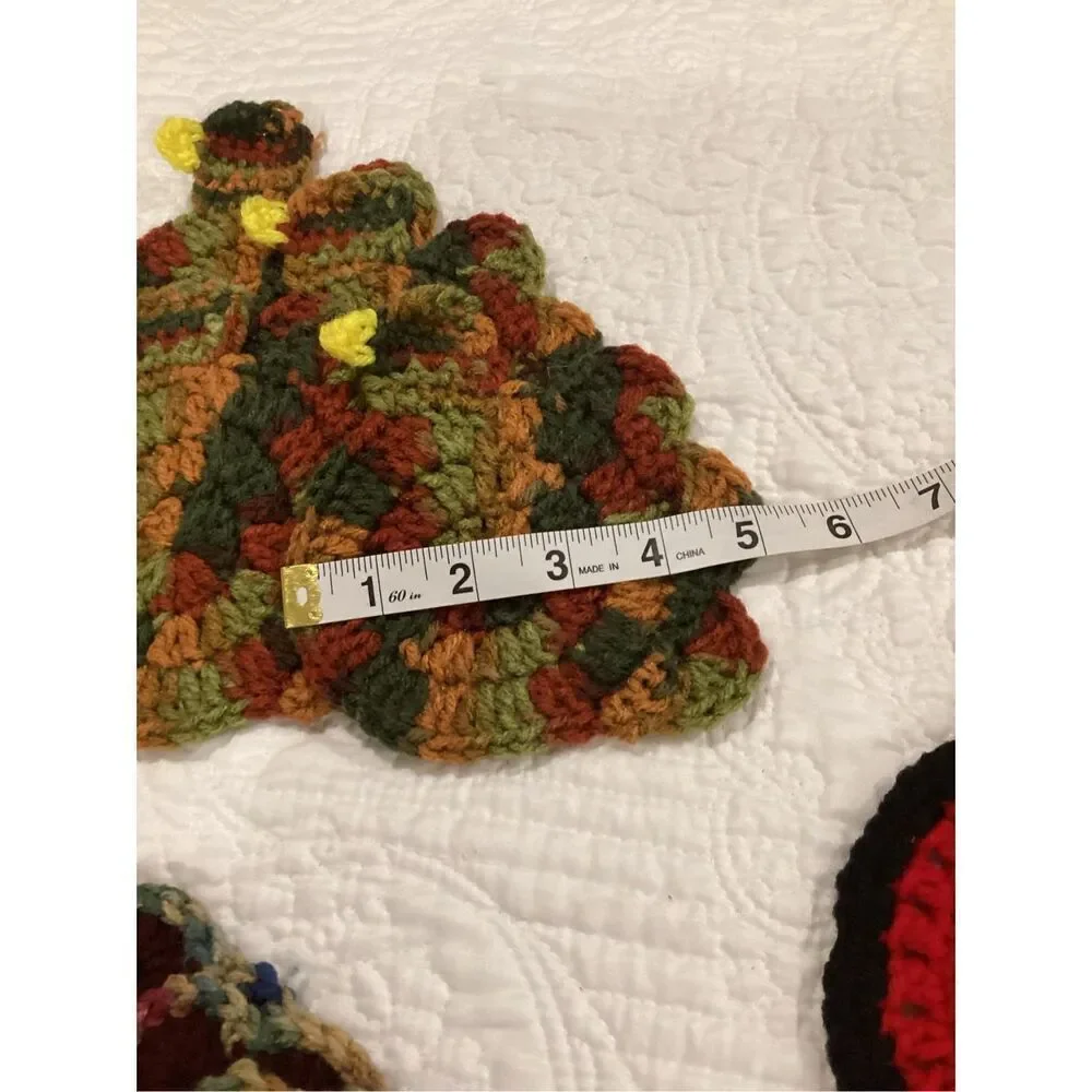 Cute Little Turkey Crochet Coaster Set 4 Piece